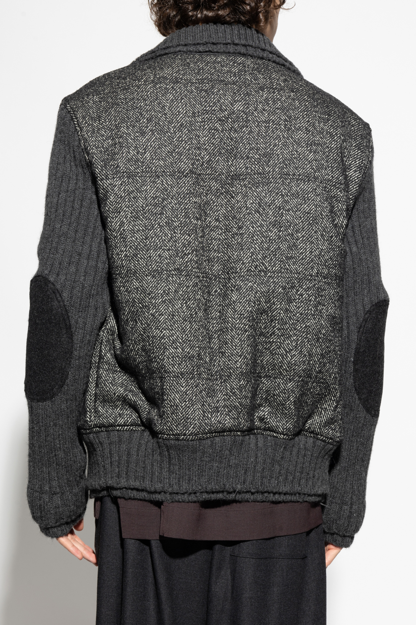 Сив Jacket with a herringbone pattern Dolce & Gabbana - Vitkac